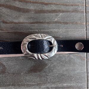 Leatherock Black Belt with Silver, White and Sparkle Studs, Made in USA